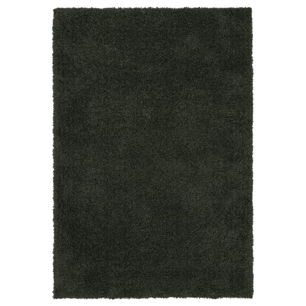 VINDEBÄK Tapis, poils hauts, vert foncé, 133x195 cm
