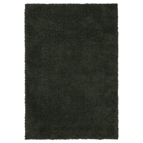 VINDEBÄK Tapis, poils hauts, vert foncé, 133x195 cm