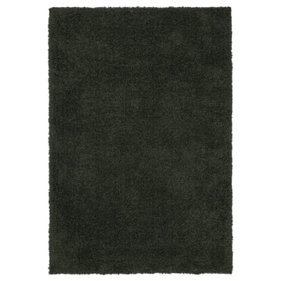 VINDEBÄK Tapis, poils hauts, vert foncé, 133x195 cm