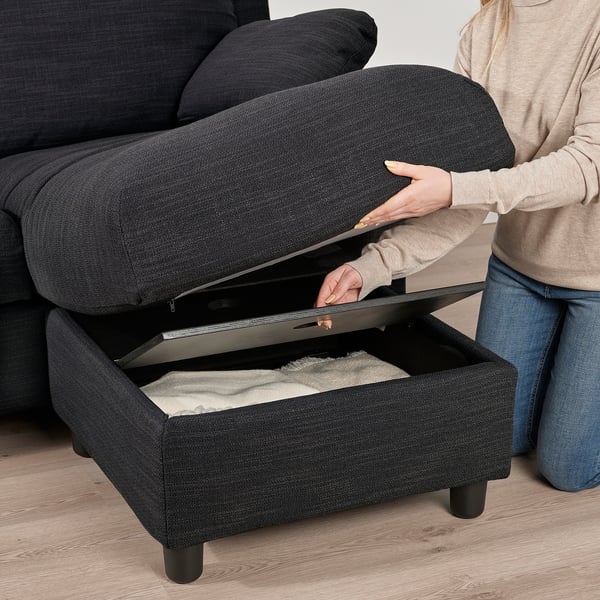 VINLIDEN Canapé 3 places avec méridienne, Hillared anthracite