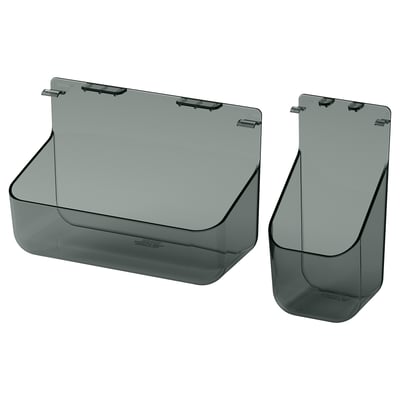 VISSLAÅN Tablette murale, lot de 2, gris