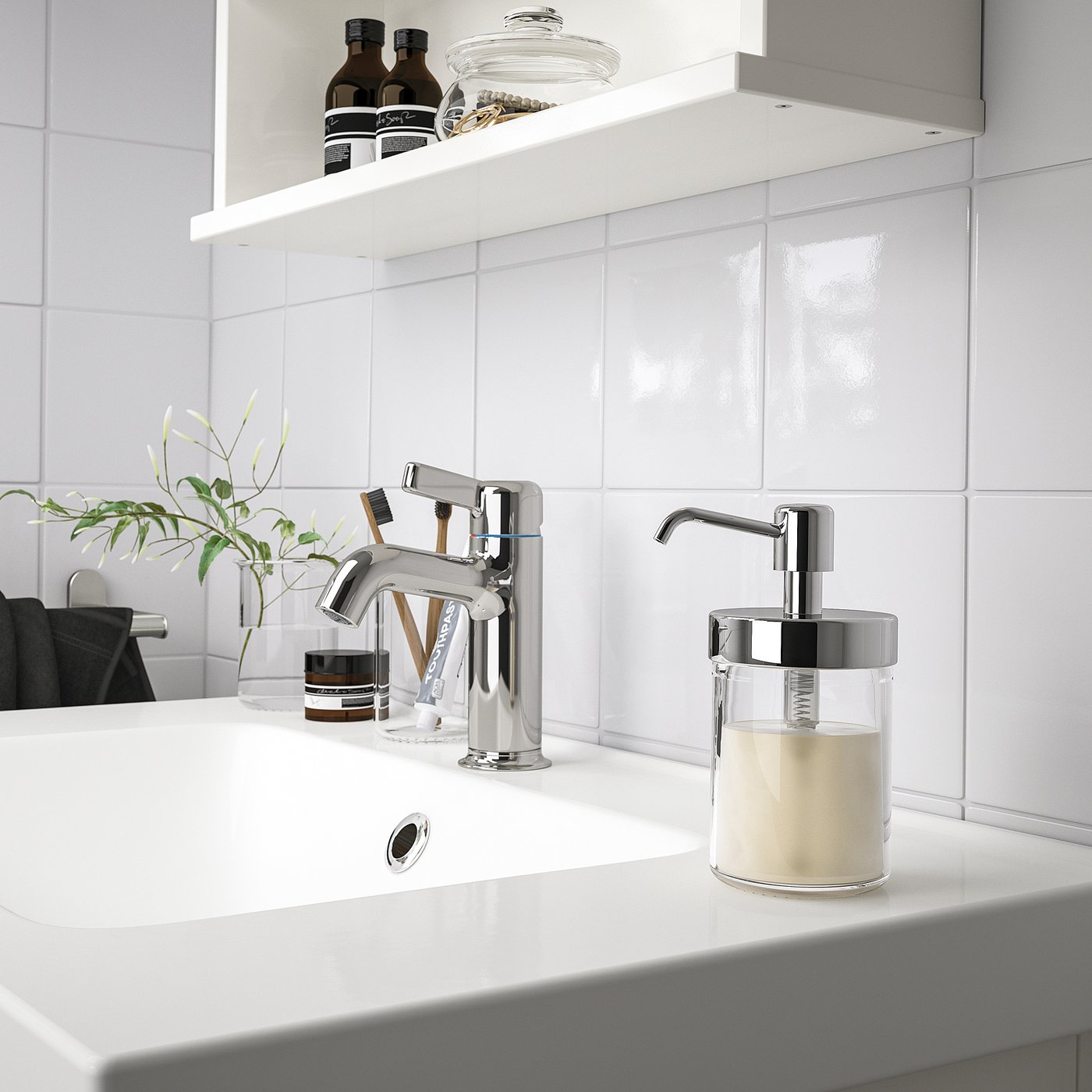 VOXNAN Distributeur savon, effet chrome
