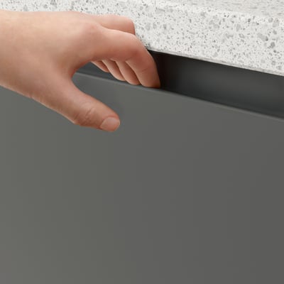 VOXTORP Porte élément bas d'angle, 2pcs, droite gris foncé, 25x80 cm