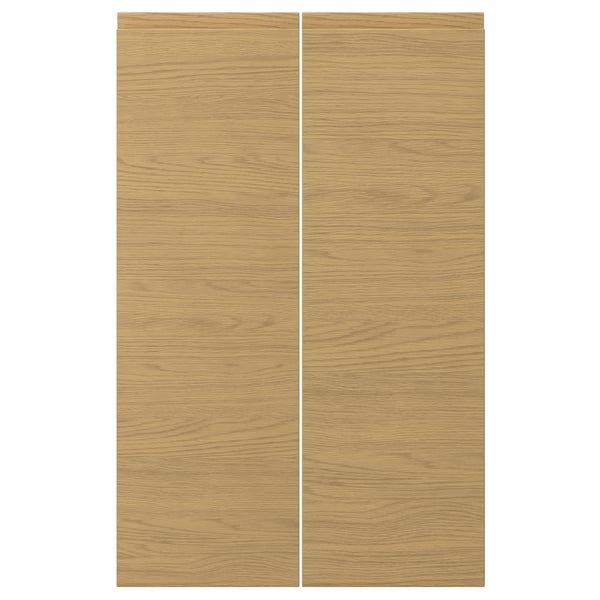 VOXTORP Porte élément bas d'angle, 2pcs, gauche/motif chêne, 25x80 cm