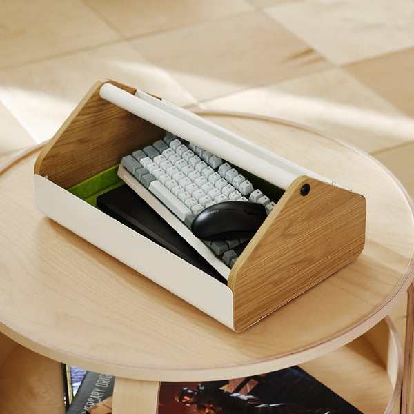 YXSTABY Support ordinateur de jeu av rangt, blanc, 43x27x18 cm