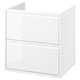 ÄNGSJÖN white bathroom cabinet, minimalist design, two drawers, wall-mountable.