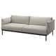 Modern grey ÄPPLARYD sofa, sleek metal legs, supportive cushions.