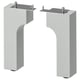 Pair of ALMAÅN legs in white, sturdy solid wood, with adjustable stainless steel plates for wall-mounted cabinets.