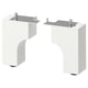ALMAÅN white wooden legs, stainless steel plates, adjustable.