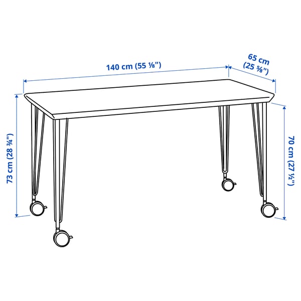 ANFALLARE / KRILLE Desk, bamboo/white, 140x65 cm
