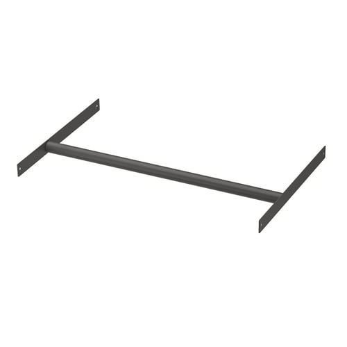 The AURDAL storage system bracket is black, made of steel, and has a t-shape design.