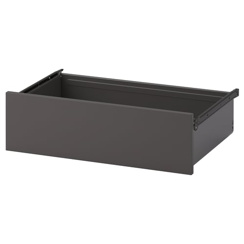 Single dark grey drawer, rectangular shape, smooth surface, part of AURDAL storage system.