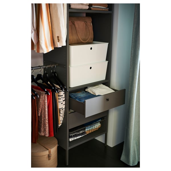 AURDAL Drawer front, dark grey, 56x17 cm