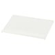 Displays a white AURDAL metal shelf, rectangular with perforated design, ideal for storage.