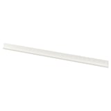 White metal suspension rail for closet, smooth surface with evenly spaced holes, straight shape.