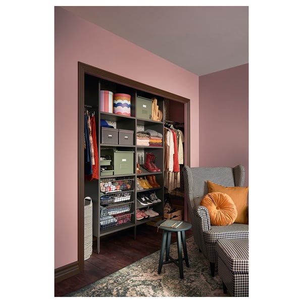 AURDAL Wardrobe combination, dark grey, 179.5-212.5x40x221 cm
