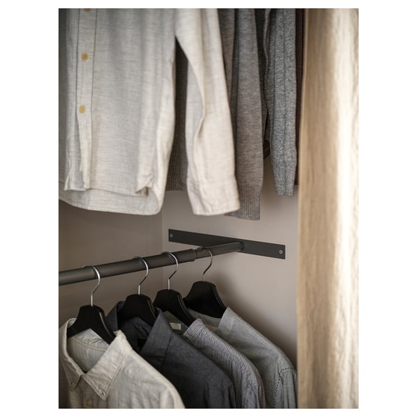 AURDAL Wardrobe combination, dark grey, 174-240x40x221 cm