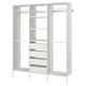 An AURDAL white closet system with shelves and hanging rods for efficient storage.