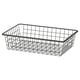 AURDAL wire storage basket, black, rectangular, grid design. Made of steel with epoxy/polyester coating.