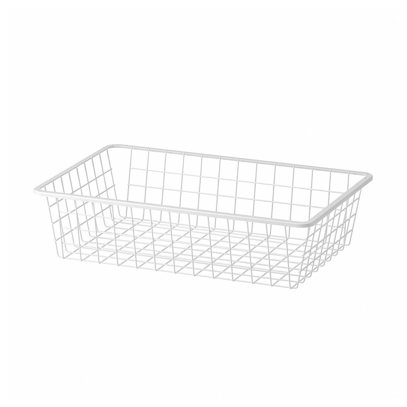 White wire mesh AURDAL storage basket, rectangular shape, steel.
