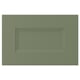 A green rectangular AXSTAD kitchen cabinet door with inset panel, smooth matte surface.