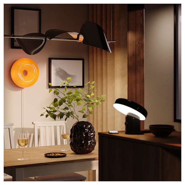 BACKSTÖRN LED pendant lamp, dimmable/matt aluminium, 108 cm