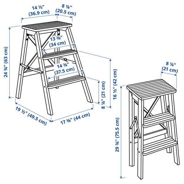 Illustration with measurements for the product: BEKVÄM.
