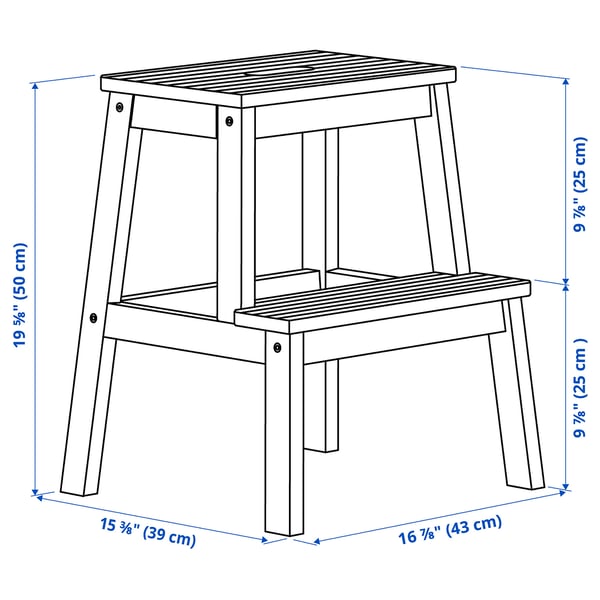Illustration with measurements for the product: BEKVÄM.