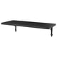 The BERGSHULT wall shelf dark brown particleboard with metal brackets for support.