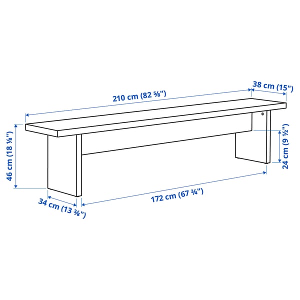 Illustration with measurements for the product: BERGSHYTTAN.