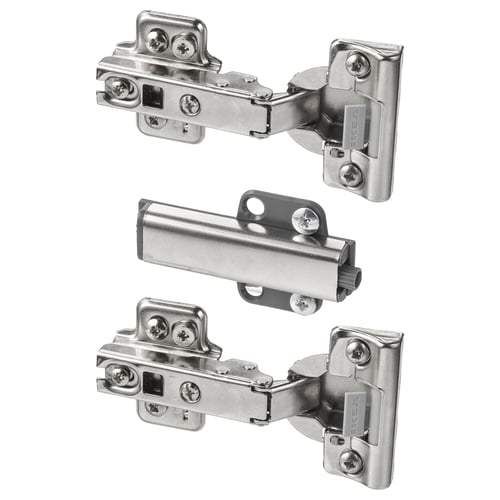 IKEA BESTÅ hinges, silver, metal & plastic, l-shape, for cabinet doors.