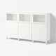 BESTÅ Storage combination with doors, white Lappviken/Sindvik white clear glass, 180x42x112 cm