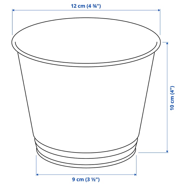 Illustration with measurements for the product: BINTJE.