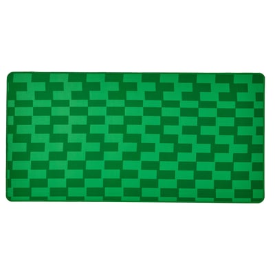 Green chequered gaming mouse pad, rectangular with smooth fabric top and rubber backing.