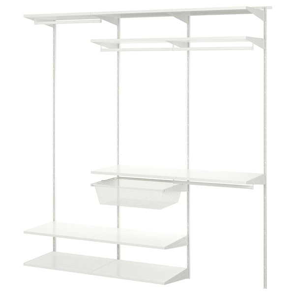 BOAXEL Wardrobe combination, white, 182x40x201 cm