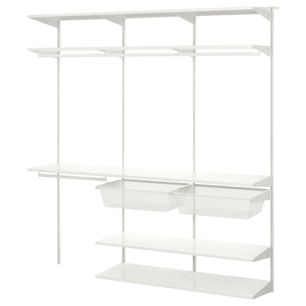 BOAXEL Wardrobe combination, white, 182x40x201 cm