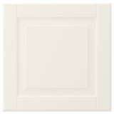 A white, square, smooth cabinet door with a classic, bevelled design. Made from fiberboard and polyester paint.