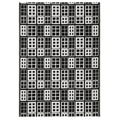 BROKAKLEJA, black/white fabric, pre-cut, window pane pattern, cotton, square design.