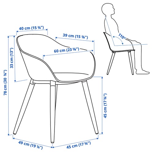 Illustration with measurements for the product: DOCKSTA.