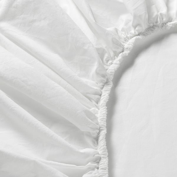 DVALA Fitted sheet, white, Full/Double