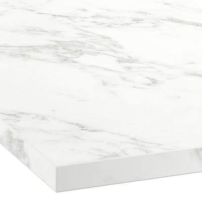 Close-up of EKBACKEN laminate worktop, showcasing its smooth, stain-resistant surface and sleek, modern design.