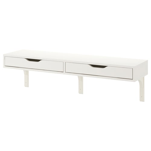 EKBY ALEX: white wall-mounted desk with 2 drawers, rectangular shape, sleek design.