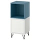 EKET Cabinet combination with legs, white dark grey-blue/metal black, 35x35x80 cm