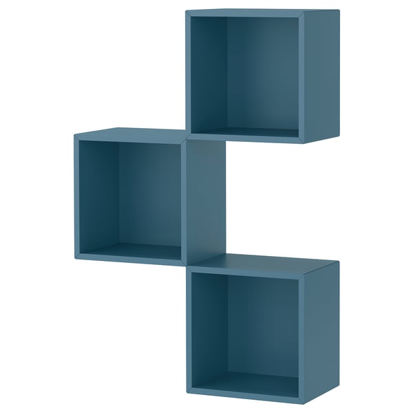 EKET Wall-mounted cabinet combination, dark grey-blue, 70x25x105 cm