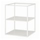 White ENHET kitchen unit with 2 shelves, modern powder-coated steel & galvanised shelves.