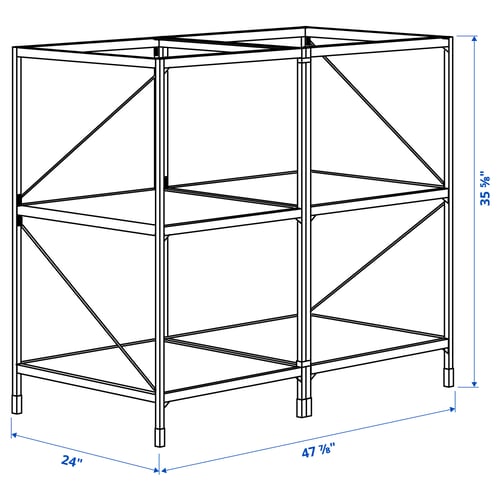 Illustration with measurements for the product: ENHET.