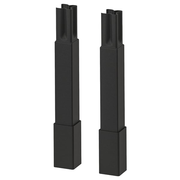 Black ENHET kitchen frame legs, minimalist sleek design, adjustable height.