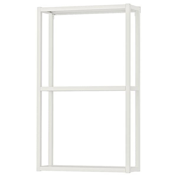 ENHET white metal storage frame. Tall, rectangular, open design, useful for kitchen, bath, or laundry.