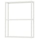 White ENHET open shelving unit, metal frame with 2 shelves.