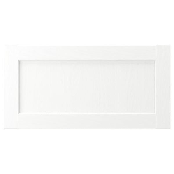 White ENKÖPING cabinet with classic, rectangular shape and subtle wood grain texture.